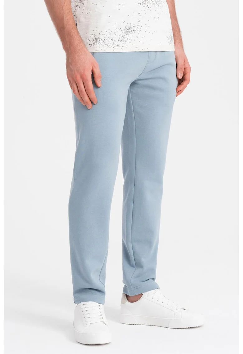 Pantaloni de trening slim fit cu buzunare laterale, Albastru pastel