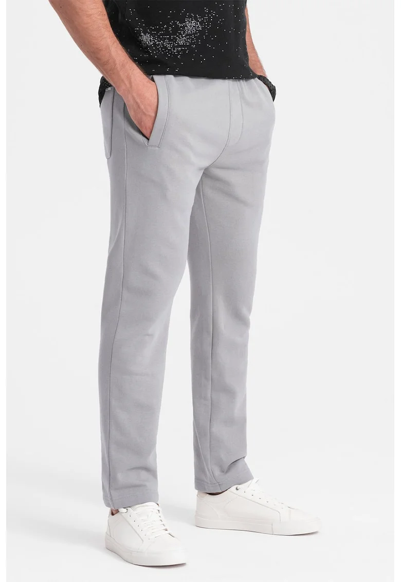 Pantaloni de trening slim fit cu buzunare laterale, Gri cenusiu