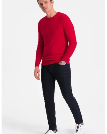 Bluza uni cu decolteu la baza gatului, Rosu vermillion