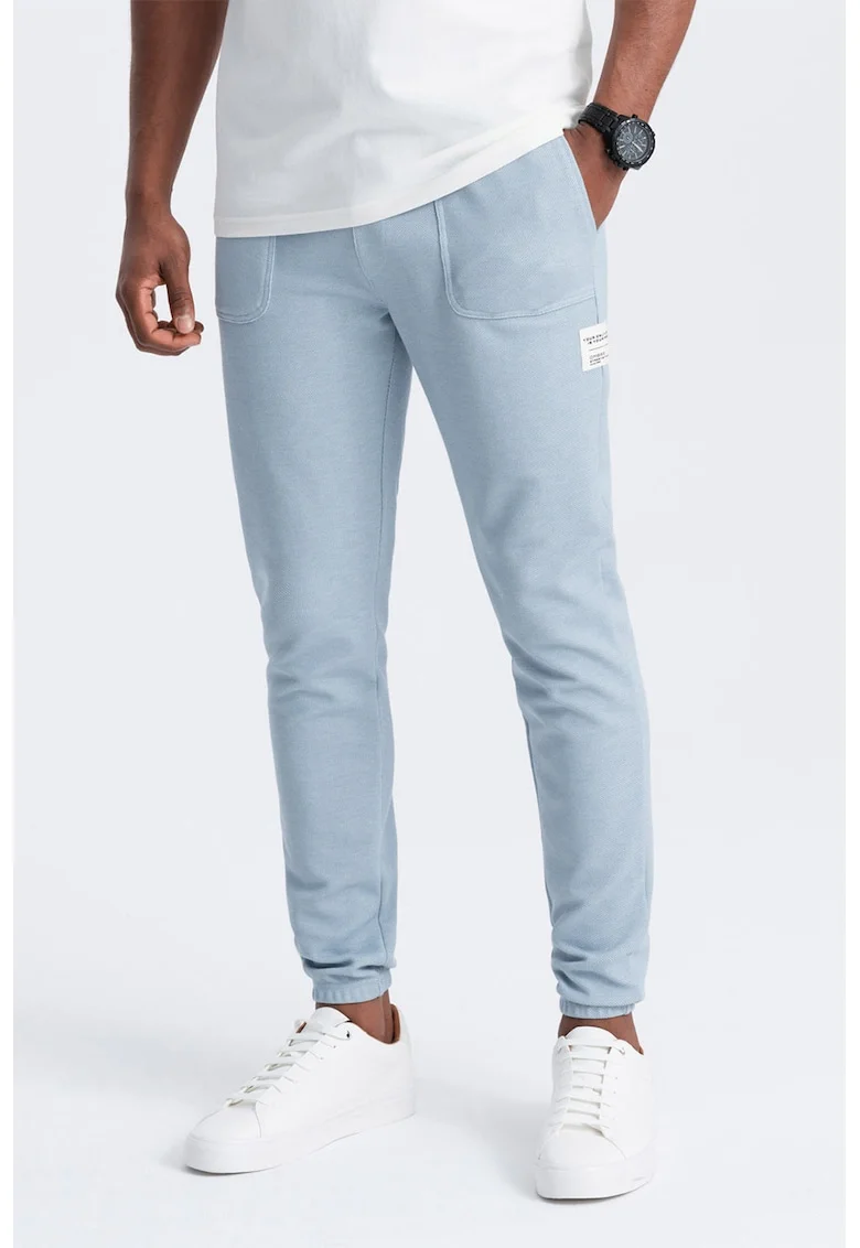 Pantaloni de trening cu talie ajustabila, Albastru pastel