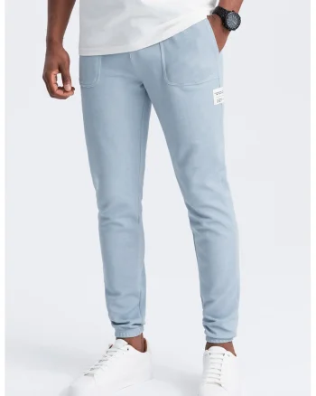 Pantaloni de trening cu talie ajustabila, Albastru pastel