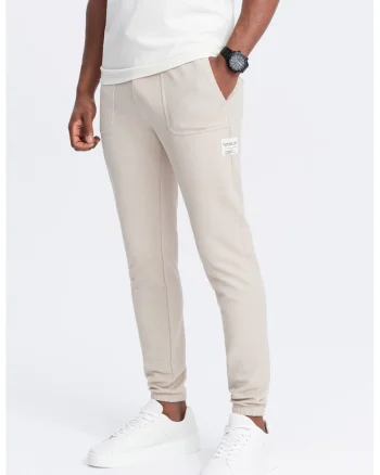 Pantaloni de trening cu talie ajustabila, Bej deschis
