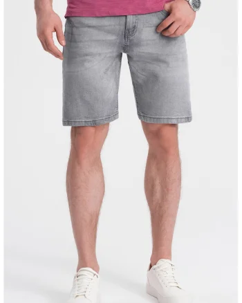 Blugi scurti relaxed fit, Gri