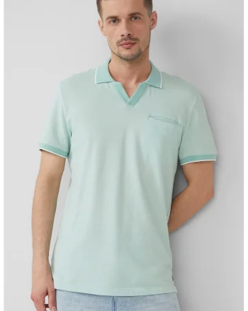 Tricou polo din bumbac, Albastru aquamarin