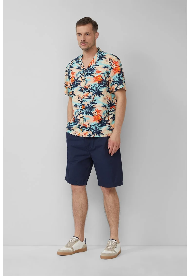 Bermude relaxed fit din bumbac cu snur de ajustare, Bleumarin