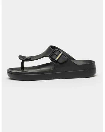 Papuci flip-flop cu model uni Eva, Negru