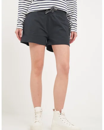 Pantaloni scurti din amestec de bumbac cu snururi, Gri antracit