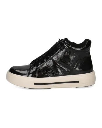 Pantofi sport flatform din piele lacuita, Negru