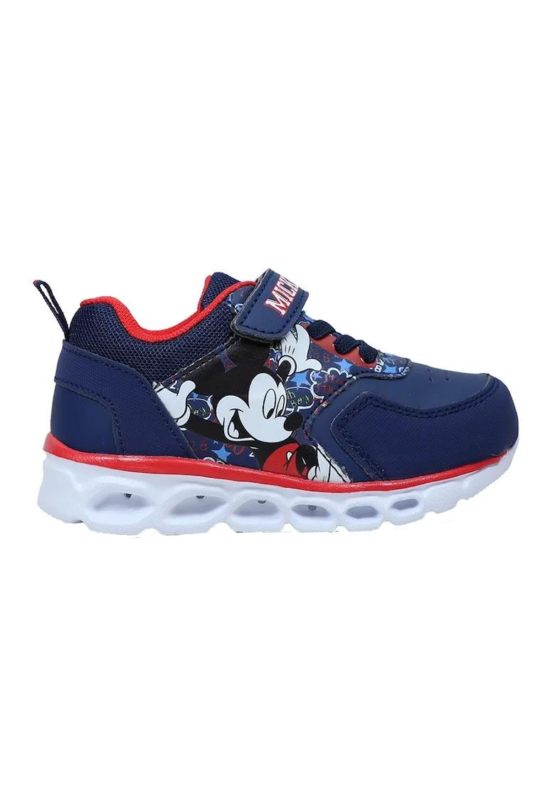 Pantofi sport wedge cu Mickey Mouse, Coral/Bleumarin