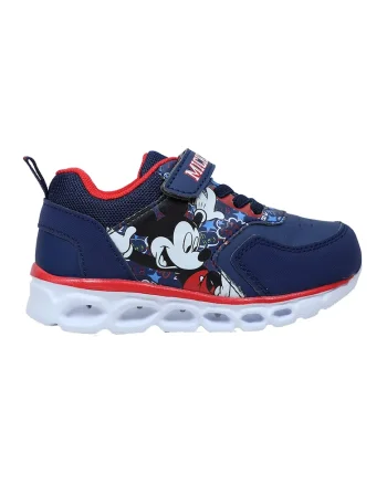 Pantofi sport wedge cu Mickey Mouse, Coral/Bleumarin