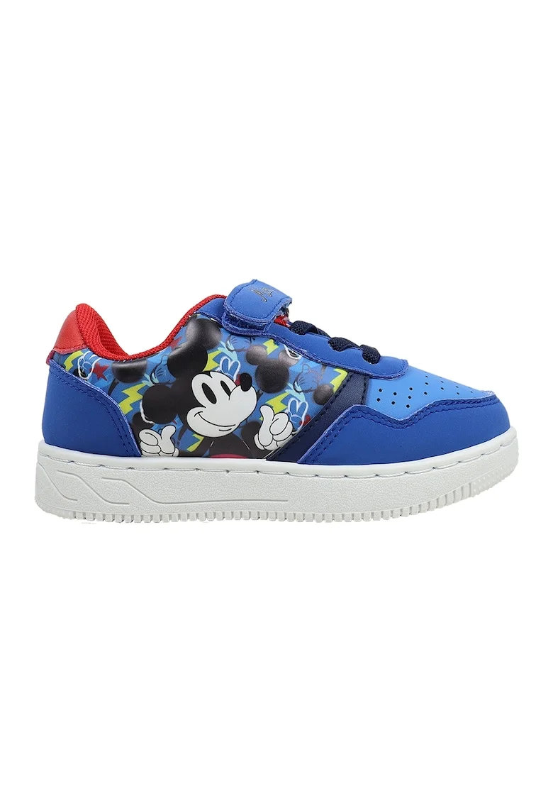 Pantofi sport de piele ecologica cu Micky Mouse, Rosu/Albastru royal