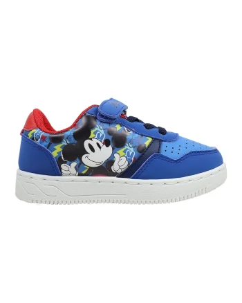 Pantofi sport de piele ecologica cu Micky Mouse, Rosu/Albastru royal