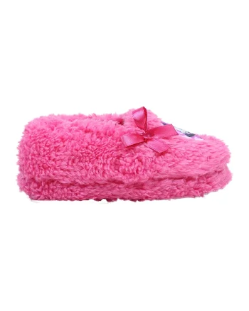 Papuci de casa cu aplicatie Minnie Mouse, Fucsia