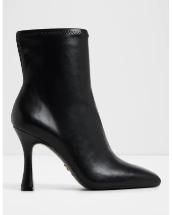 Botine din piele ecologica Ranabelila, Negru