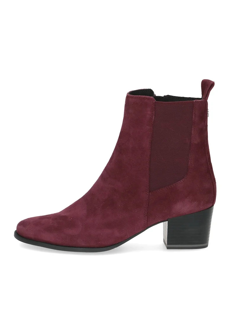 Botine cu segment elastic si toc masiv, Visiniu