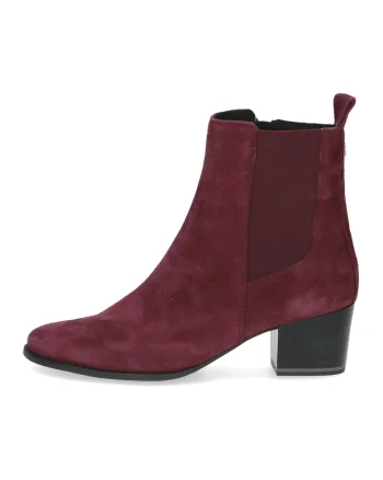 Botine cu segment elastic si toc masiv, Visiniu