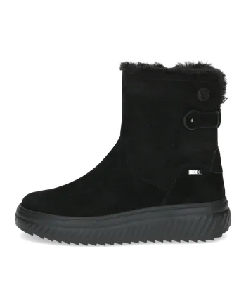 Ghete wedge din piele intoarsa, Negru