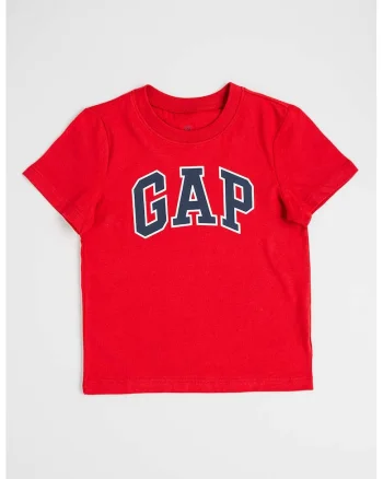 Tricou de bumbac cu logo, Rosu inchis