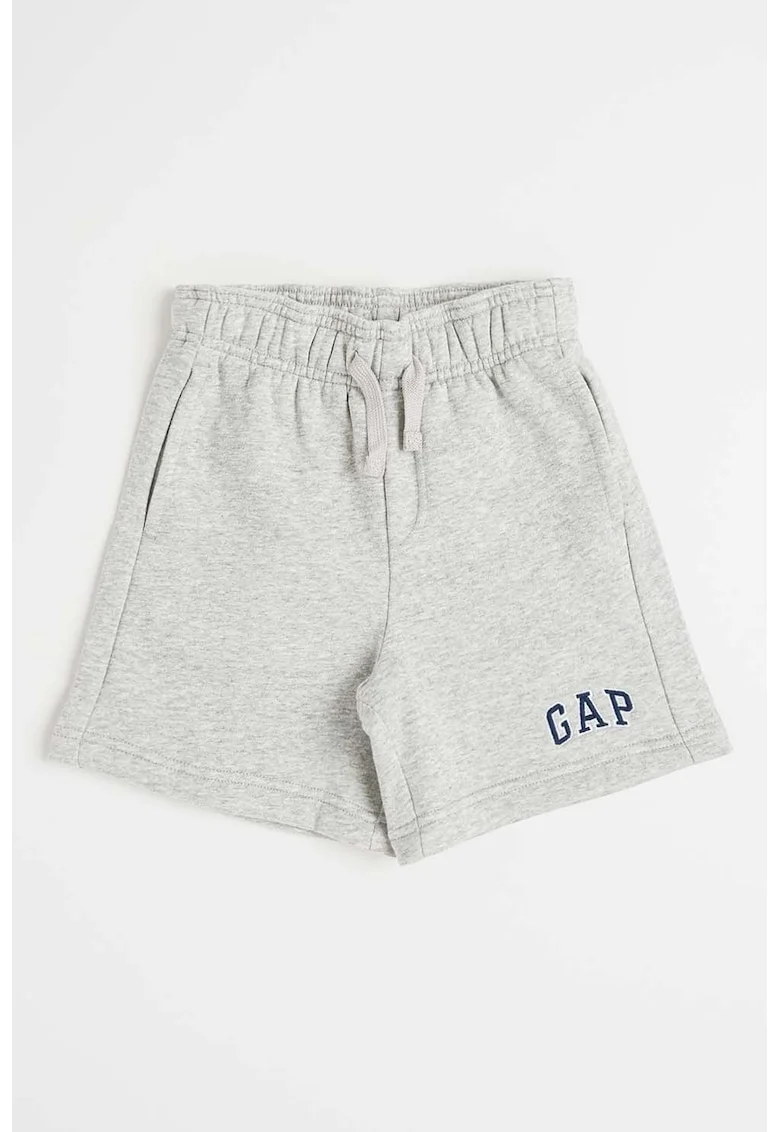 Pantaloni scurti de trening cu snur de ajustare, Gri deschis melange