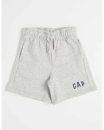 Pantaloni scurti de trening cu snur de ajustare, Gri deschis melange