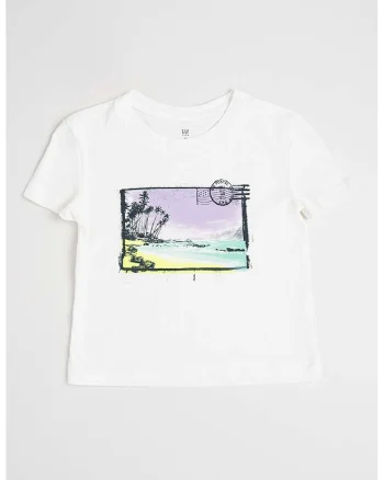 Tricou cu imprimeu grafic, Alb/Lila