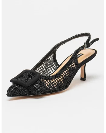 Pantofi cu toc kitten Nolla, Negru