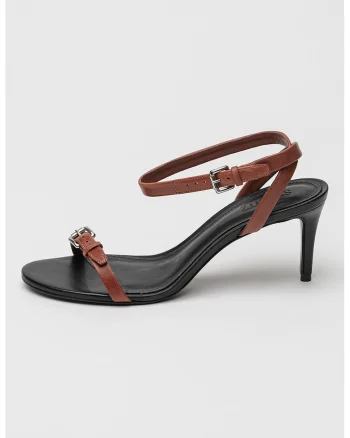 Sandale din piele Aurora, Negru/Caramel