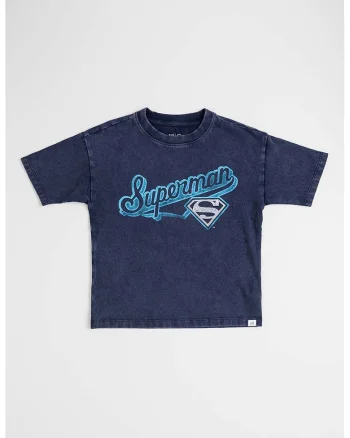 Tricou cu imprimeu superman, Bleumarin