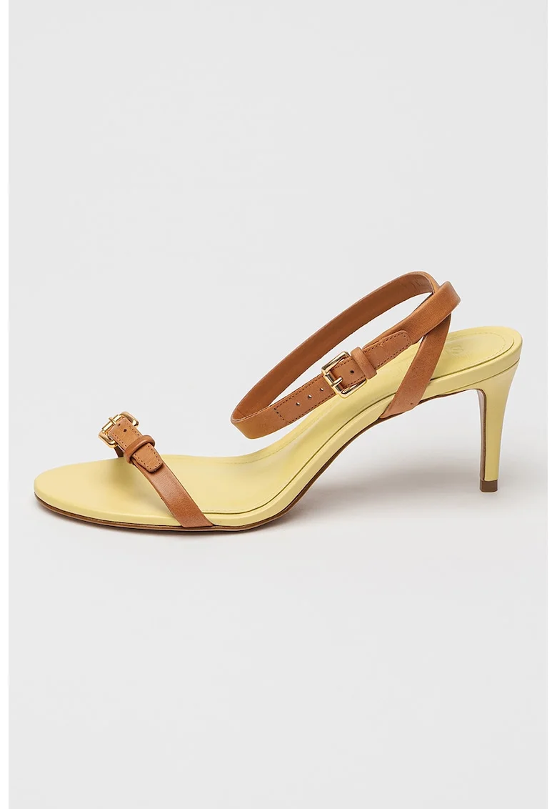 Sandale din piele Aurora, Galben pal/Caramel
