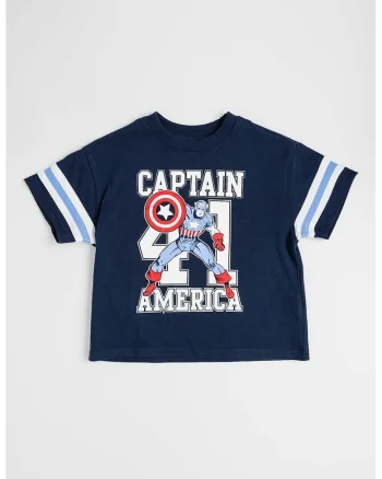 Tricou cu imprimeu Marvel, Bleumarin