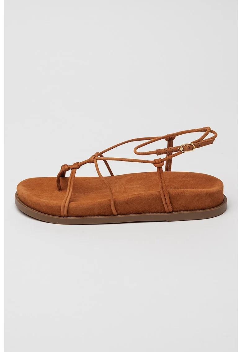 Sandale din piele Calabria, Caramel