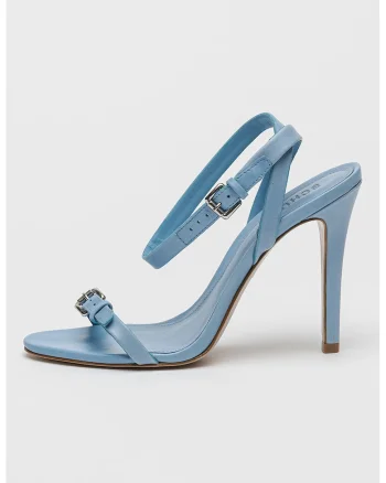Sandale din piele cu catarame Aurora, Albastru pastel