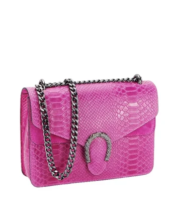 Geanta bej inchis din piele naturala 1524 123 17670, Fucsia