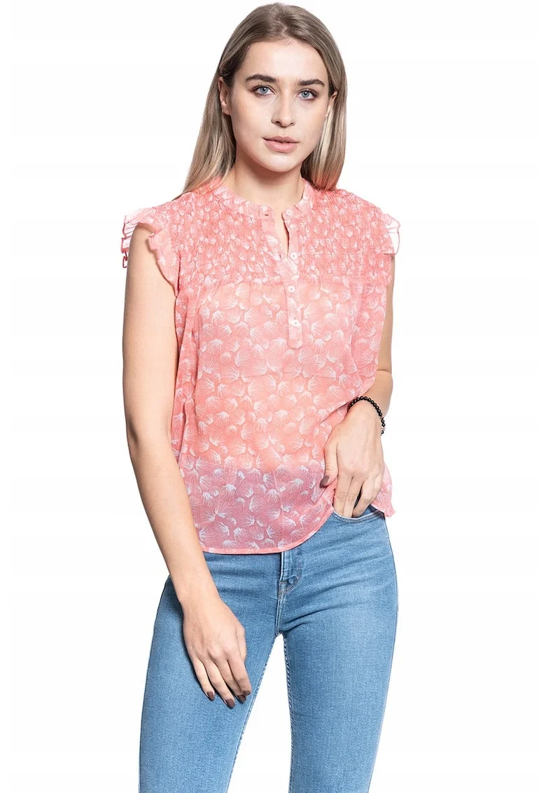 Bluza Dama,  Bluza Elsa Smock, Croi Normal, Nasturi, Fara Informatii Despre Compozitia Materialului, Decolteu In V, M Intl, Roz