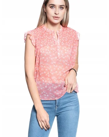 Bluza Dama,  Bluza Elsa Smock, Croi Normal, Nasturi, Fara Informatii Despre Compozitia Materialului, Decolteu In V, M Intl, Roz