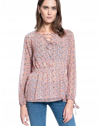 Bluza Dama,  Emma V Millefleurs, Croi Normal, Lejera, Legare, Maneci Lungi, Marime S, Multicolor