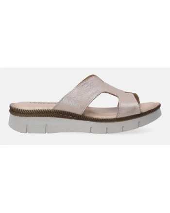 Papuci demiwedge din piele naturala