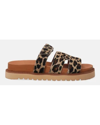 Papuci din piele cu model leopard