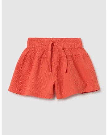 Pantaloni scurti uni texturati, Coral