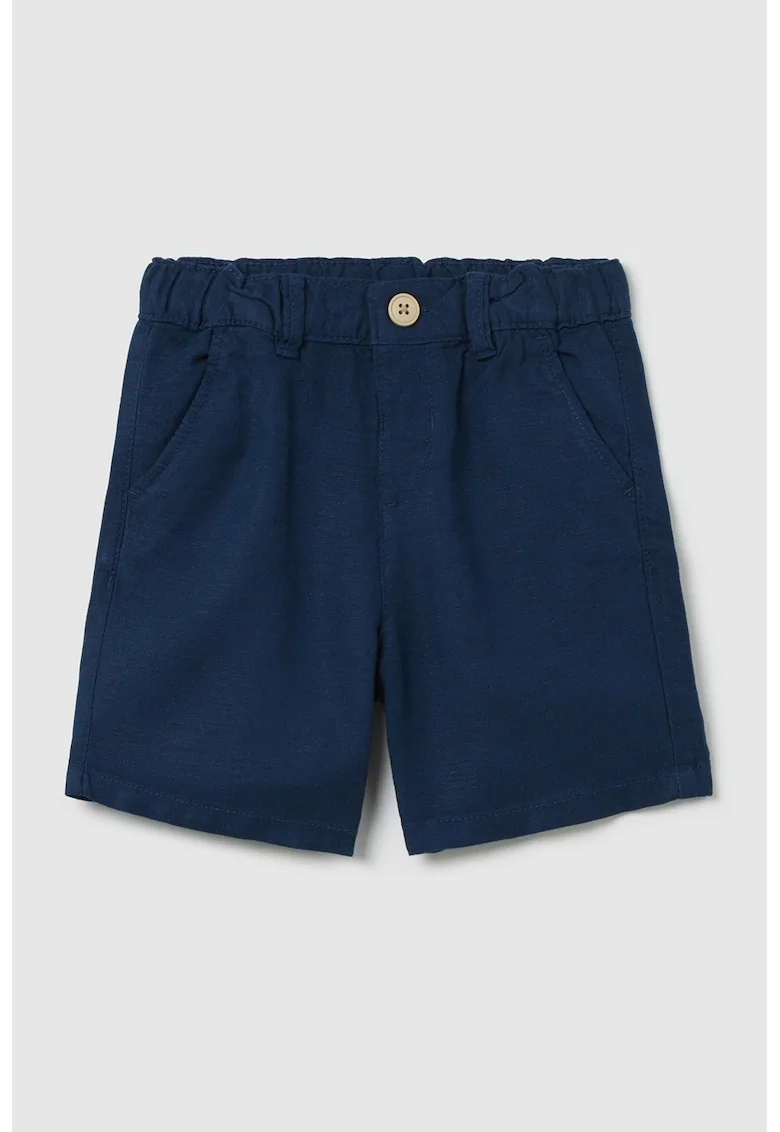 Pantaloni scurti din amestec de in, Bleumarin