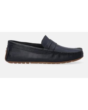 Pantofi loafer de piele, cu cusaturi decorative