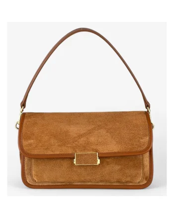 Geanta Baguette Velour, Coniac