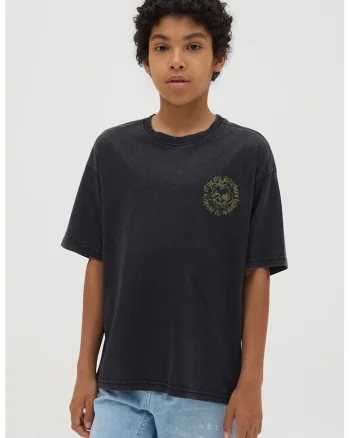 Tricou din bumbac cu imprimeu grafic, Negru
