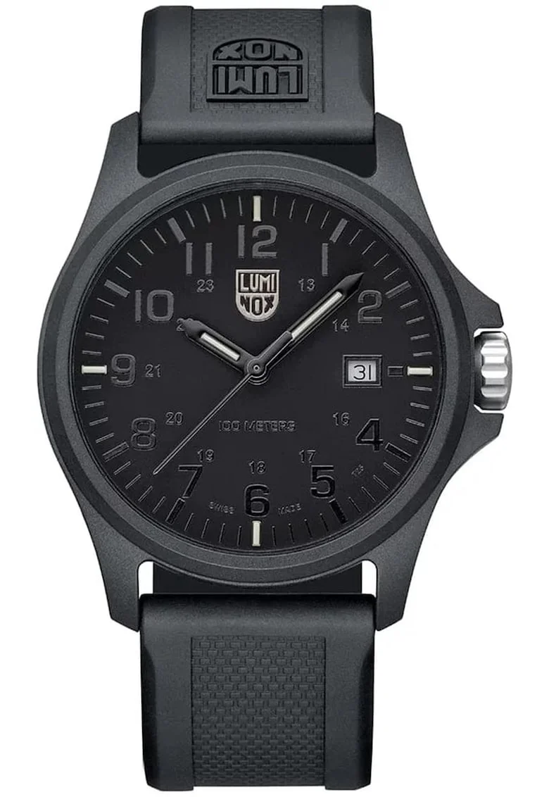Ceas barbatesc  G-Patagonia Carbonox 2400, quartz, data, luminescenta, negru, rezistent la apa 100m