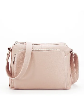 Geanta din piele naturala roz Camelia 124 17694, Roz