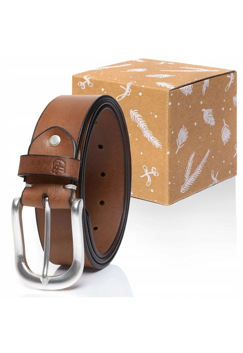 Curea Din Piele,  Tm0174H51, 100% Piele Naturala, Marime: 80, Latime: 4 Cm, Culoare: Maro