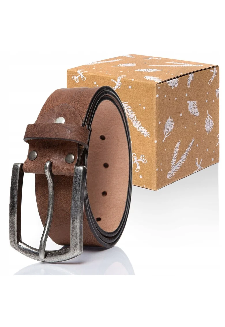 Curea Din Piele,  Sopo-Van1004B, 100% Piele Naturala, Culoare: Maro, Latime: 4,5 Cm, Lungime: 85 Cm, Maro,