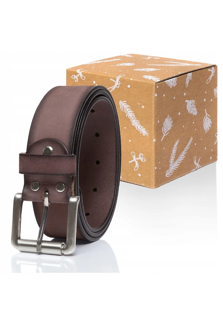 Curea Din Piele,  Sopo-Tt376, Piele, Lungime Fara Catarama: 105 Cm, Latime: 4 Cm, 105 x 4 Cm, Maro