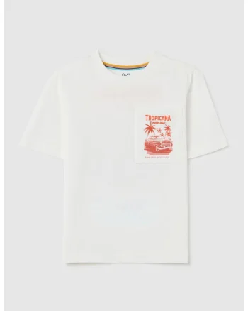 Tricou cu imprimeu cu masini, Rosu/Alb