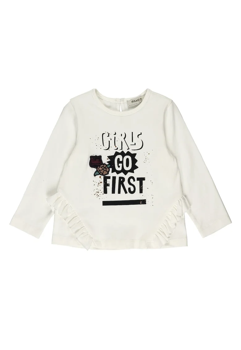 Bluza subtire cu volanase,  - Angels, Ecru, pentru fetite, Ecru